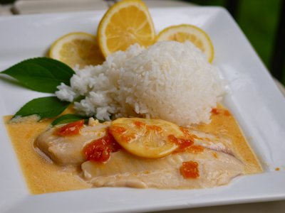 #11  -  Baked Fresh Tilapia & Steamed Sticky Rice
