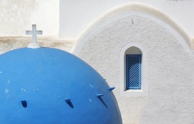 two blue churches-Oia