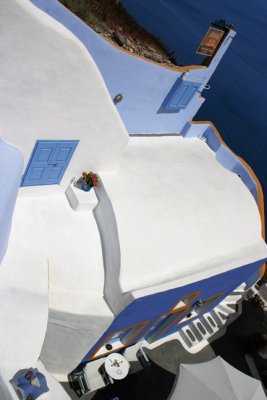 white and blue house