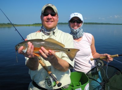 The Warrens with there 1st Redfish in June