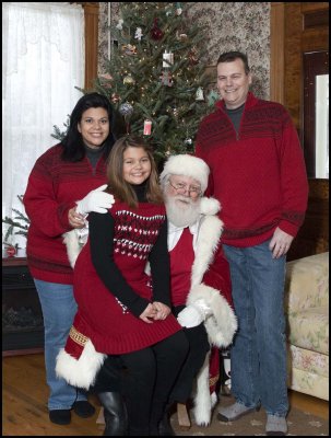 Santa with family