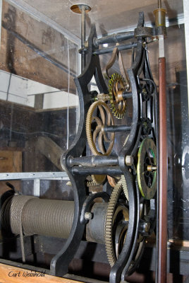Clock mechanism inside courthouse tower