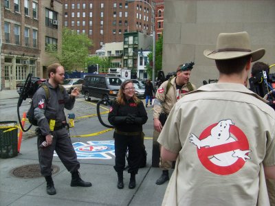 At the Ghostbusters fire house