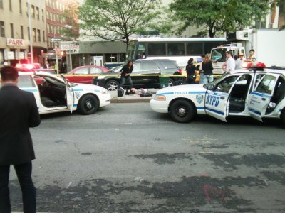 Morning in Tribeca - filming CSI