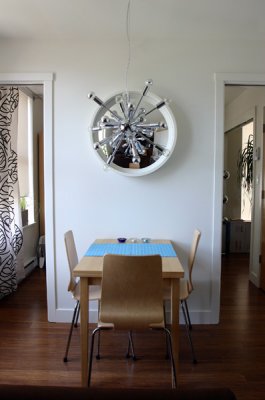 dining room (fresh paint, new floor, new light fixture)