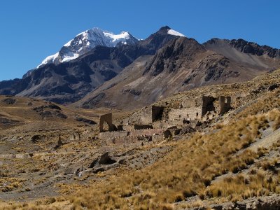 Huayna Potosi and mining ruins