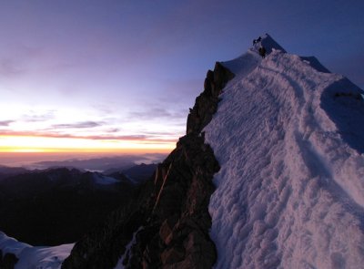 Summit ridge before sunrise