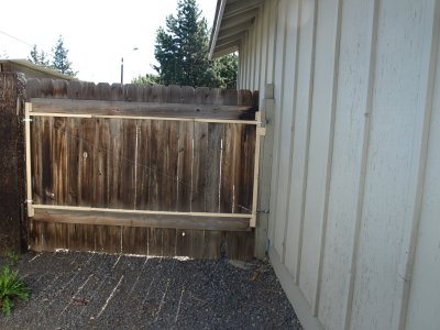 side gate by storage shed