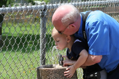 Grandpa Helping Thirsty Grandson!!