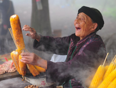 Food Vendor in Zhangjaijie National Forest Park