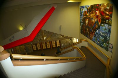View of mural and Ranche building