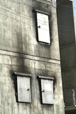 Fire scorched doors