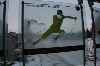 Skiing down the road