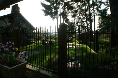 Looking in to the backyard of the pub