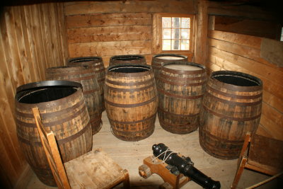 Old Oak barrels...and a wee cannon