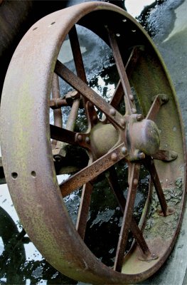 Old tractor wheel