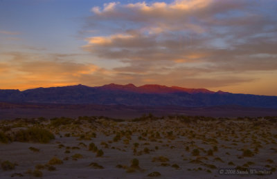 Sunset Starting Over the Desert