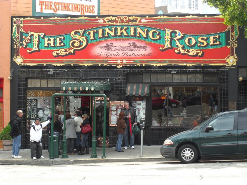 A garlic restaurant, Where food is a condiment.