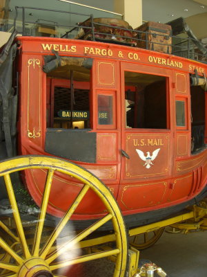 Authentic Wells Fargo Stage Coach, shot through glass