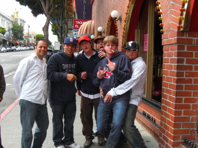 Bachelor Party; in front of The Condor in North Beach
