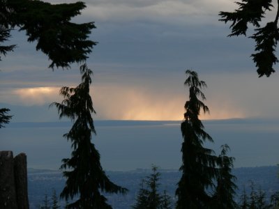 Sunset, during a storm