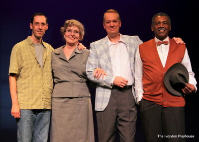 Director Larry Thelan with the cast of Driving Miss Daisy: Rebecca Hoodwin*, Steve Barron*, and Rob Barnes*