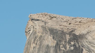 People on Half Dome from Glacier Point