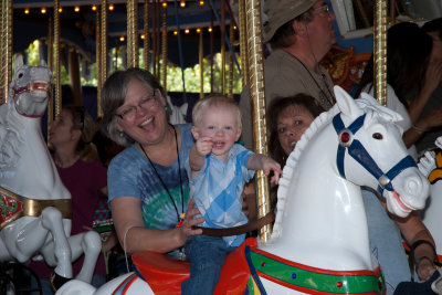 It takes a village to ride a carousel