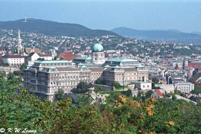 The view of Buda Castle from Gellmrt Hill