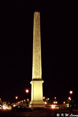 The Obelisk of Concorde at night