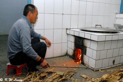 Cooking in a village house
