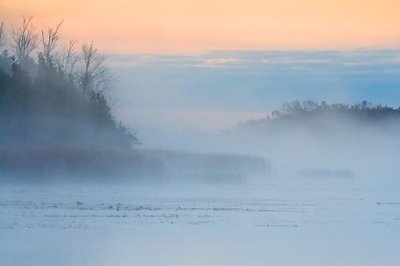 Misty River At Sunrise 23174