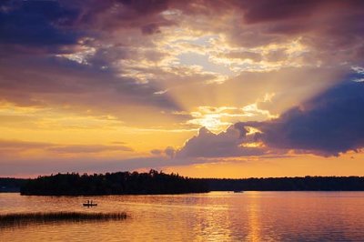 Otter Lake Sunset Sunrays 18481-2