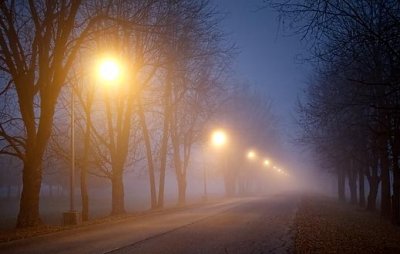 Foggy Lighted Laneway 01747-9