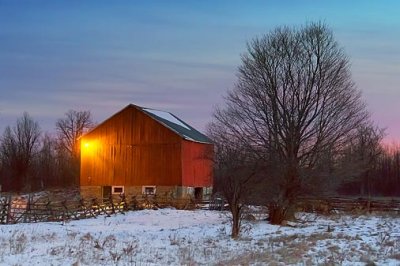 Red Barn At Dawn 20110127