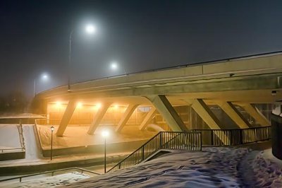 Beckwith Street Bridge In Fog 20110131