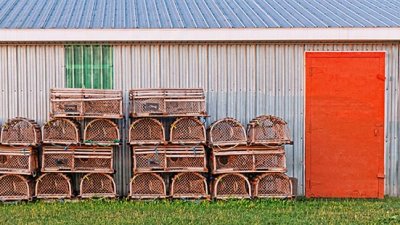 Stacked Lobster Traps 27844