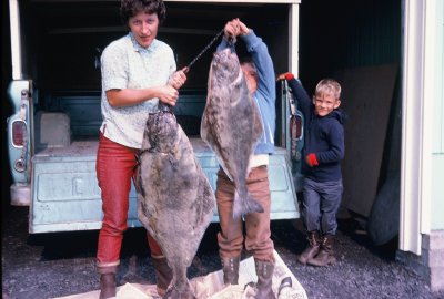 Mom Steven and Ron with some Halibut