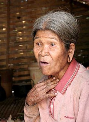 Old Kreung lady in Krase, Cambodia.