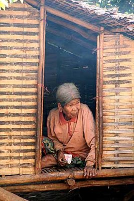 Old Kreung lady in her house in Krase, Cambodia.