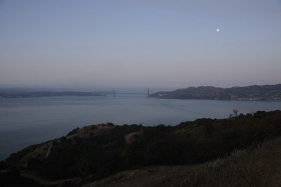 Golden Gate and Setting Moon