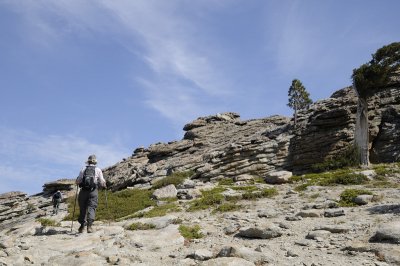 Hiking up Donner Peak