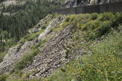 Tossed Debris along the mountain side
