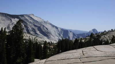 A view of Clouds Rest and Half Dome from Olmstead Point