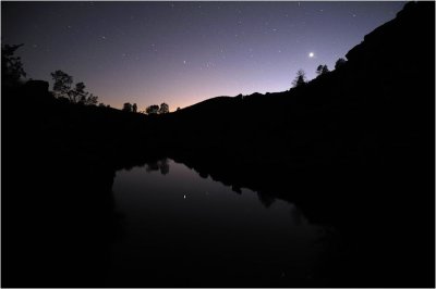 Night sky at Bear Gulch Reservoir