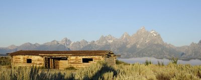 Grand Tetons from the Historic Cunningham Cabin