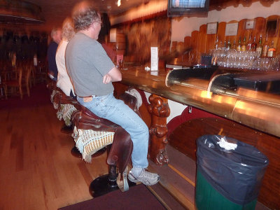 Saddle Bar Stools at the Million Dollar Cowboy Bar