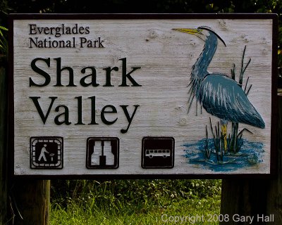 Shark Valley entrance sign