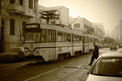 Le tramway d'Alexandrie, si caractristique !