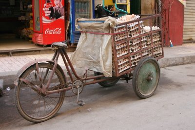 Triporteur du livreur d'oeufs